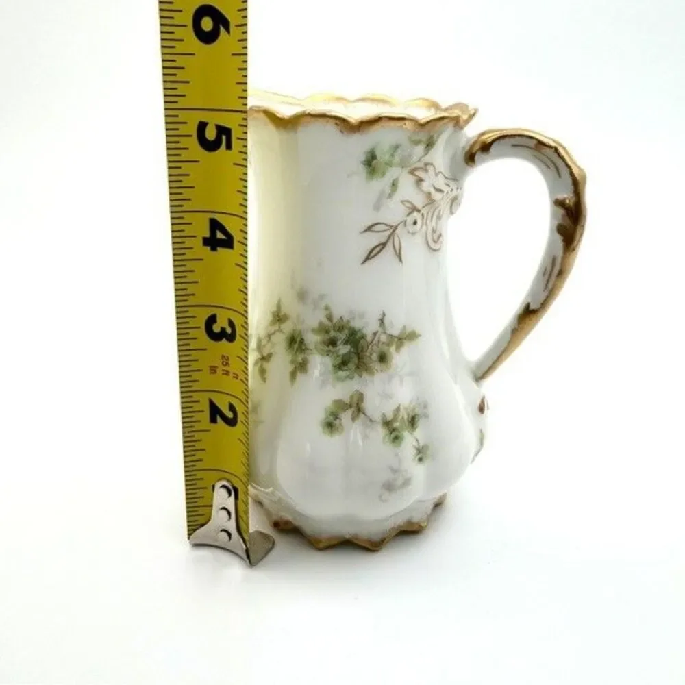 Theodore Haviland Limoges France Schleiger 150B Creamer Green Roses Gold Trim 5